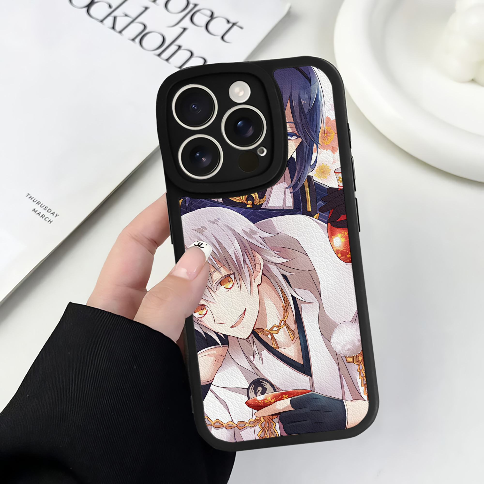 （画像用） 刀剣乱舞 Touken Ranbu 【iPhone 16シリーズ対応】シリコンスマホケース（レザー調） 材質：シリコン
